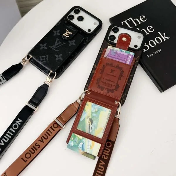 Crossbody Wallet Case for iPhone 16 & 17 Series – Flip Card Holder with Detachable Strap