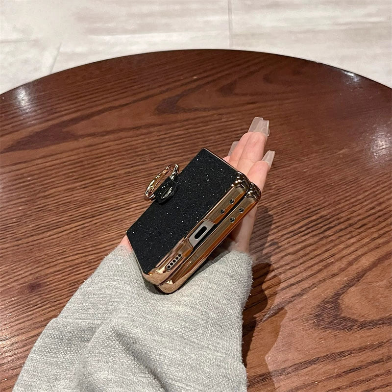 Glam Luxe Glitter Ring Case for Z Flip 5/6/7 – Dazzle & Flex in Every Flip