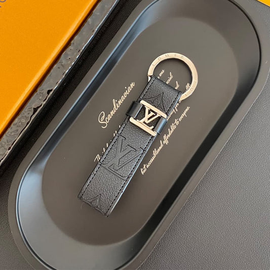 Luxury Monogram Keychain with Silver Metal Logo – Designer-Inspired Accessory