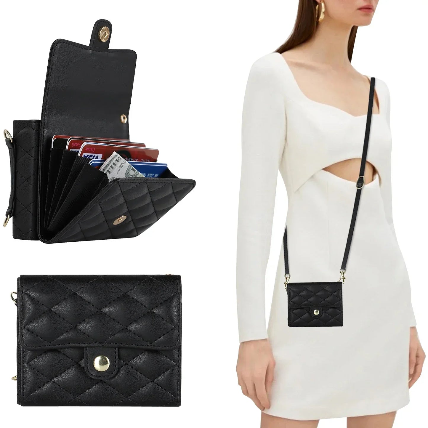 Crossbody Leather Case for Galaxy Z Flip 3-7