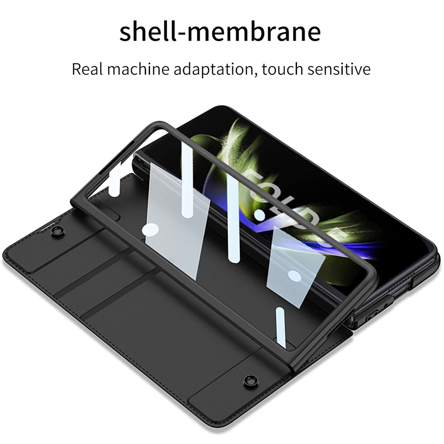 Leather Case with Detachable Pen Holder & Card Slot for Samsung Galaxy Z Fold