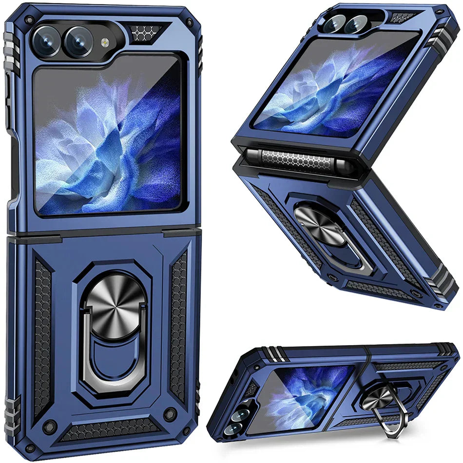 Shockproof Case with Slide Lens & Rotating Ring for Galaxy Z Flip Series