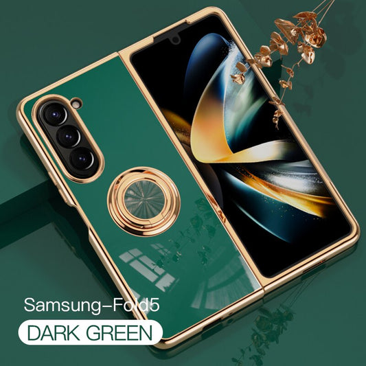 Plating Shockproof Case with Ring Holder For Samsung Z Fold