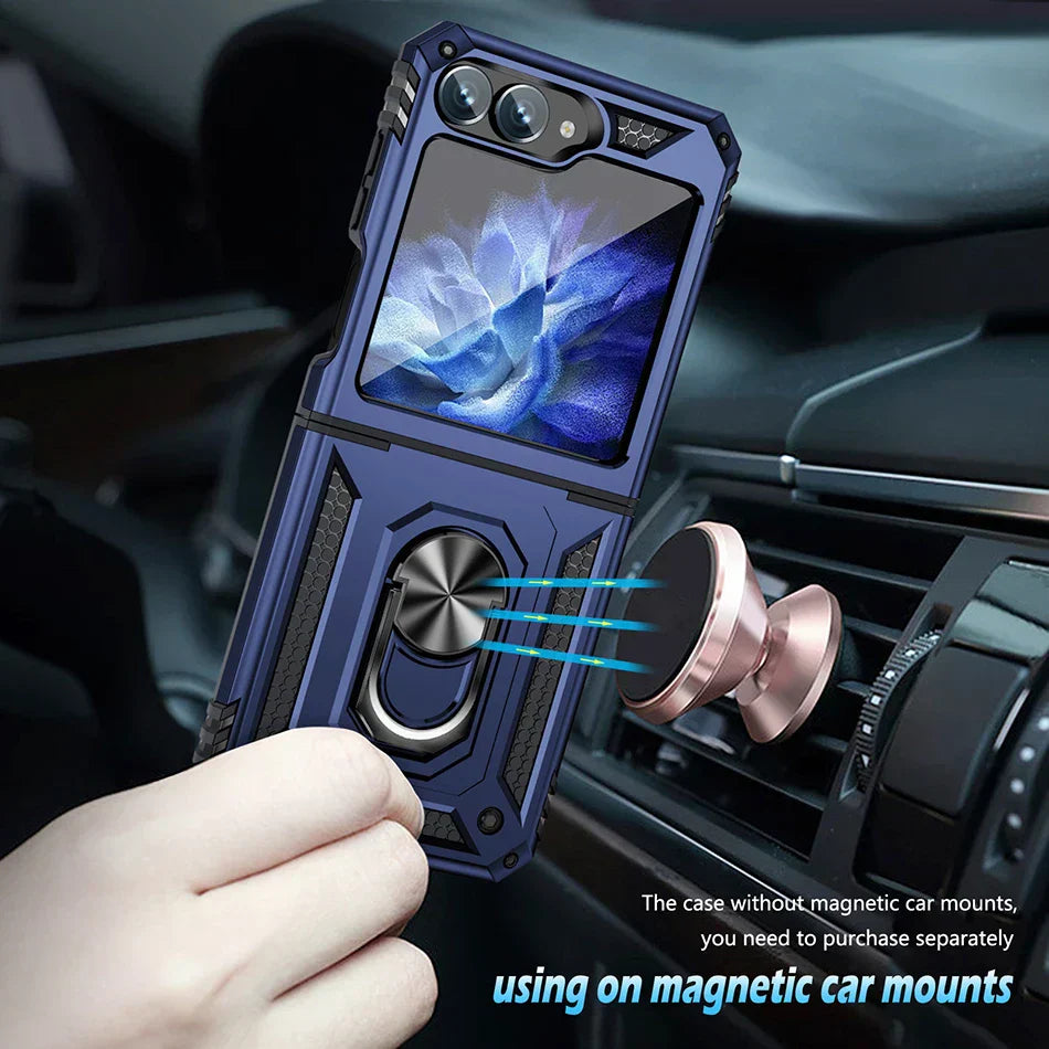 Shockproof Case with Slide Lens & Rotating Ring for Galaxy Z Flip Series