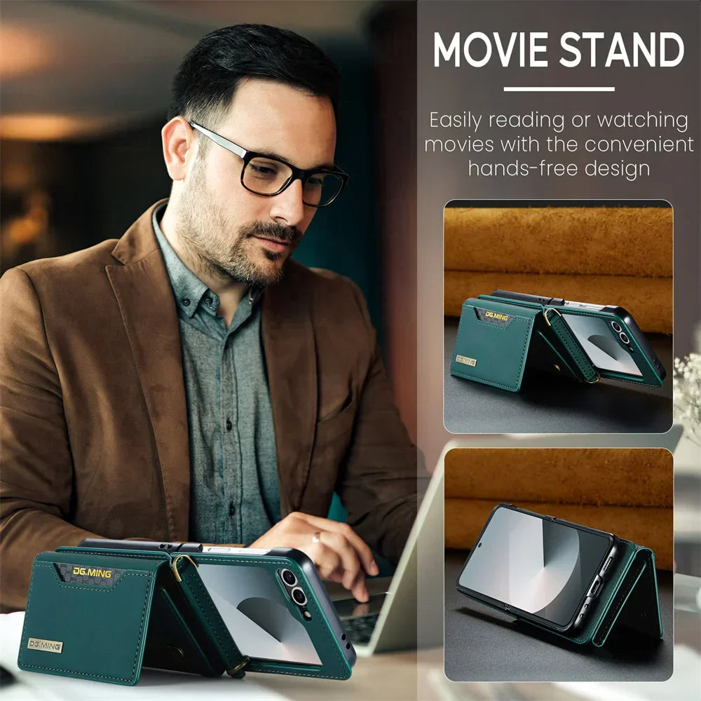 Leather Wallet Case for Galaxy Z Flip 3-7