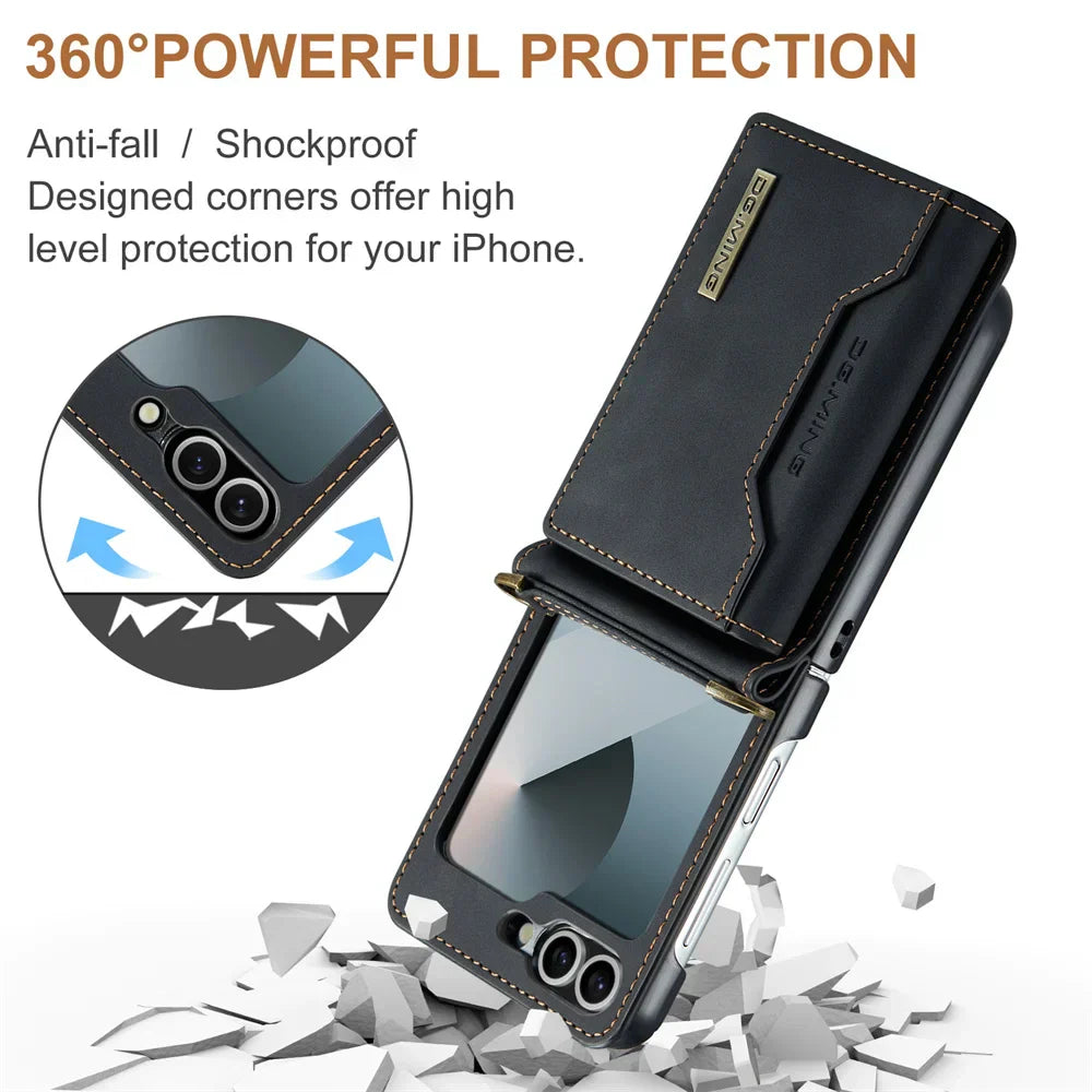 Leather Wallet Case for Galaxy Z Flip 3-7