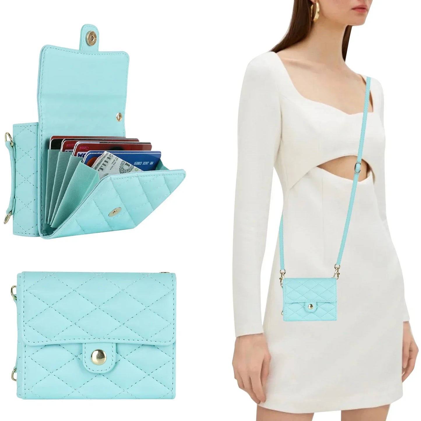 Crossbody Leather Case for Galaxy Z Flip 3-7