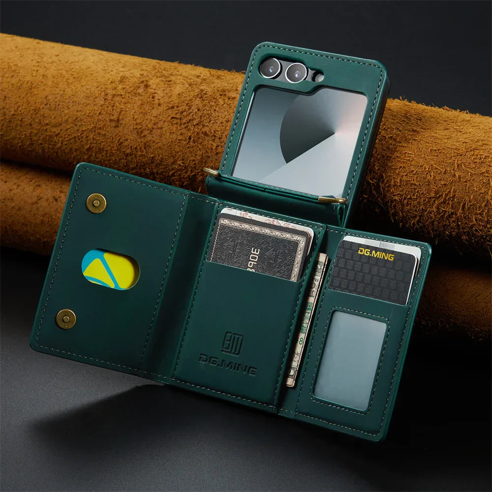 Leather Wallet Case for Galaxy Z Flip 3-7