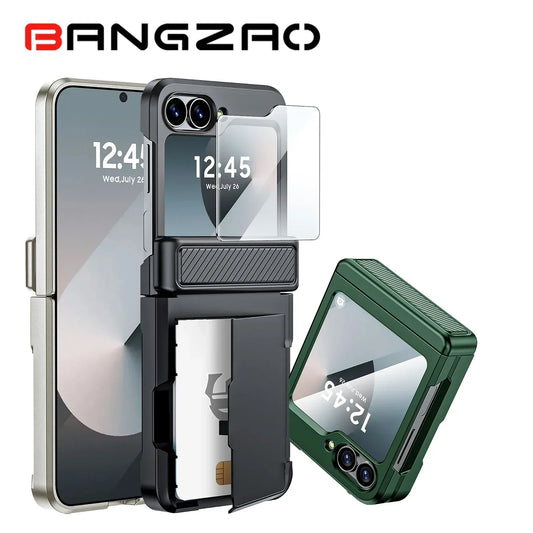 Rugged Shockproof Case for Galaxy Z Flip 3-6 with Screen Protector
