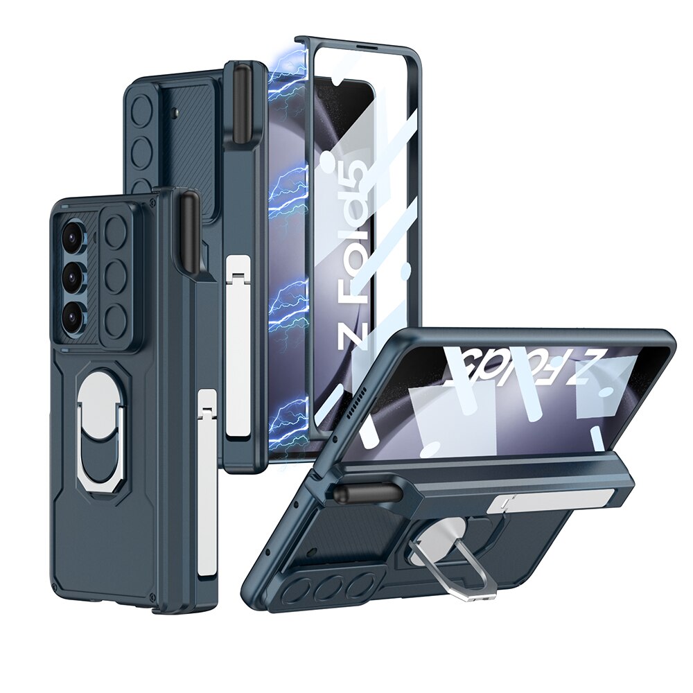 Shockproof Matte Case with Bracket & Pen Slot Holder For Samsung Galaxy Z Fold