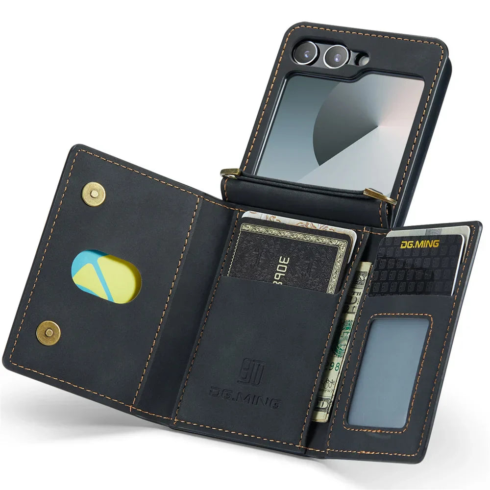 Leather Wallet Case for Galaxy Z Flip 3-7