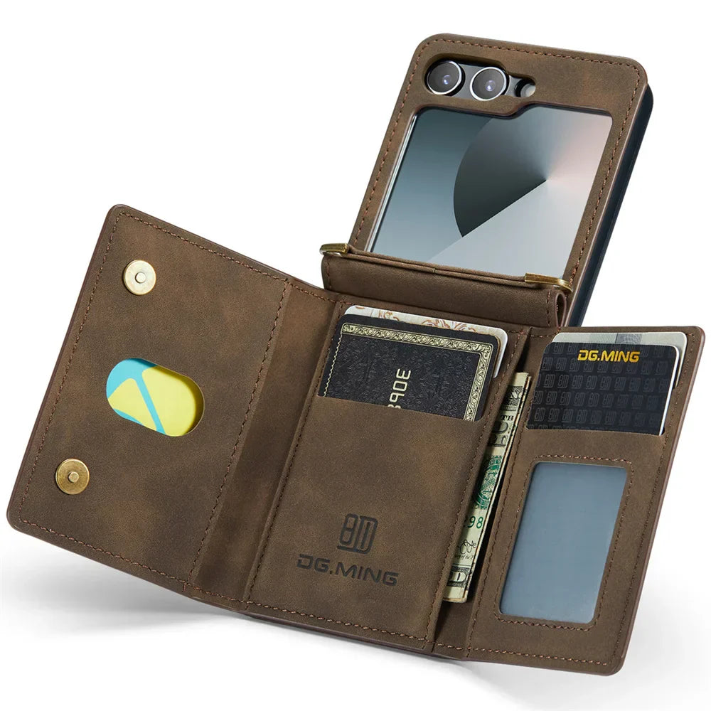 Leather Wallet Case for Galaxy Z Flip 3-7