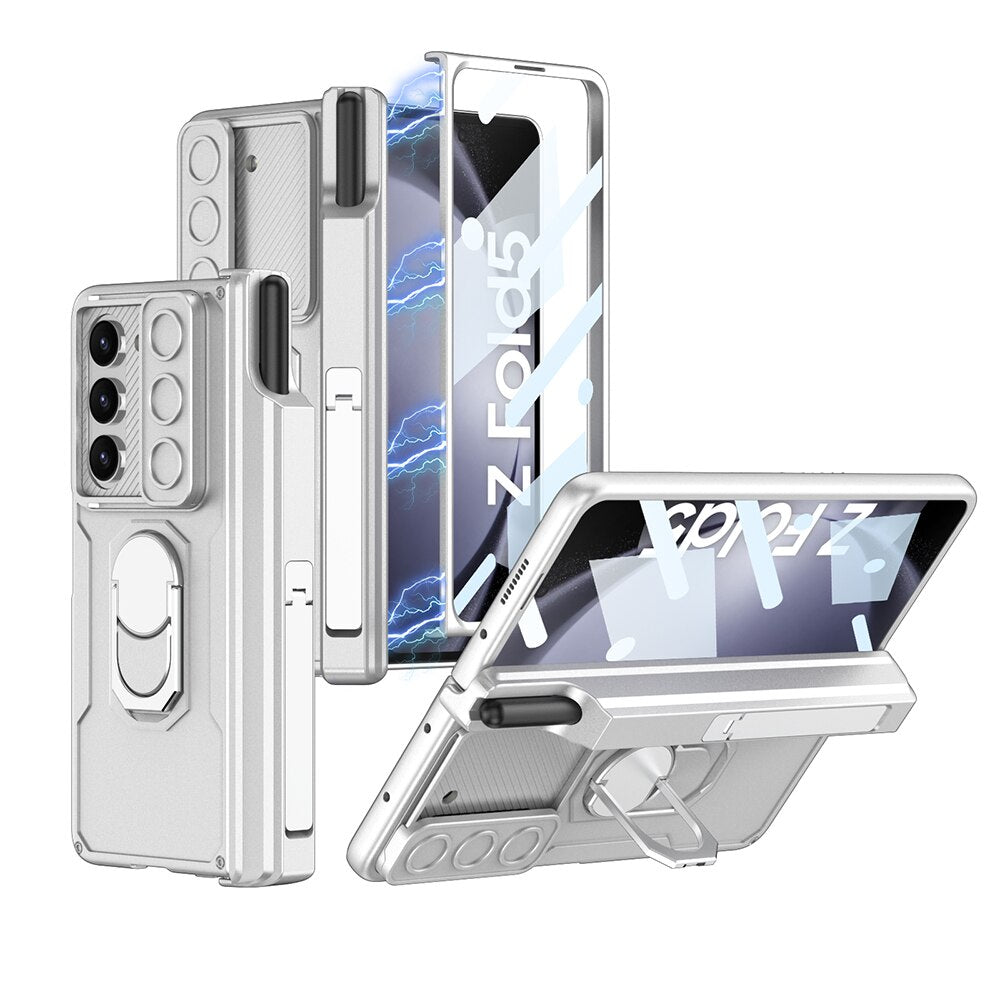 Shockproof Matte Case with Bracket & Pen Slot Holder For Samsung Galaxy Z Fold