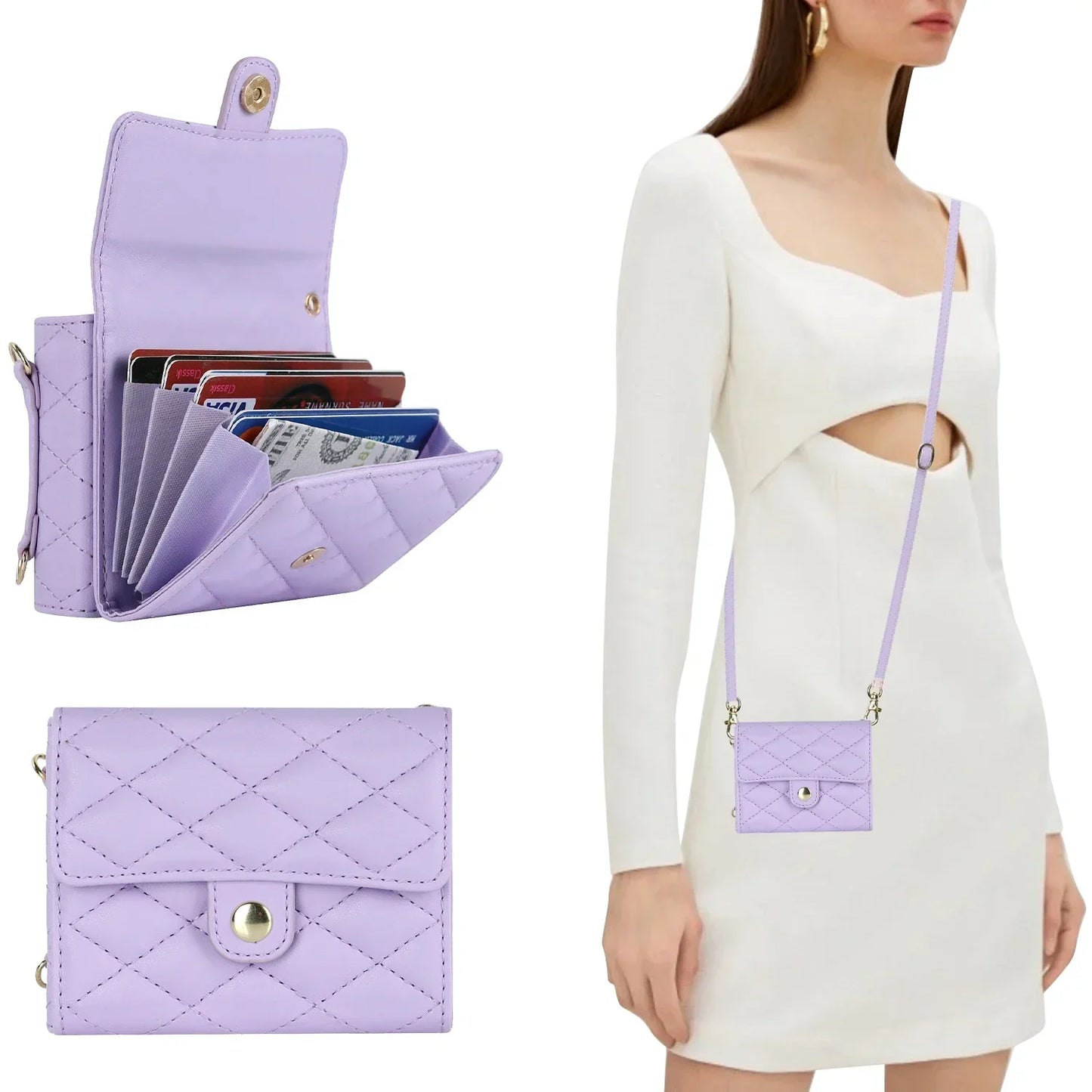 Crossbody Leather Case for Galaxy Z Flip 3-7