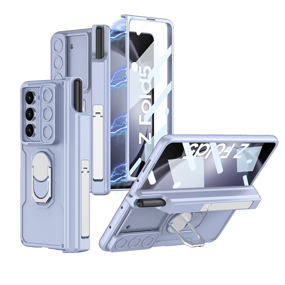 Shockproof Matte Case with Bracket & Pen Slot Holder For Samsung Galaxy Z Fold