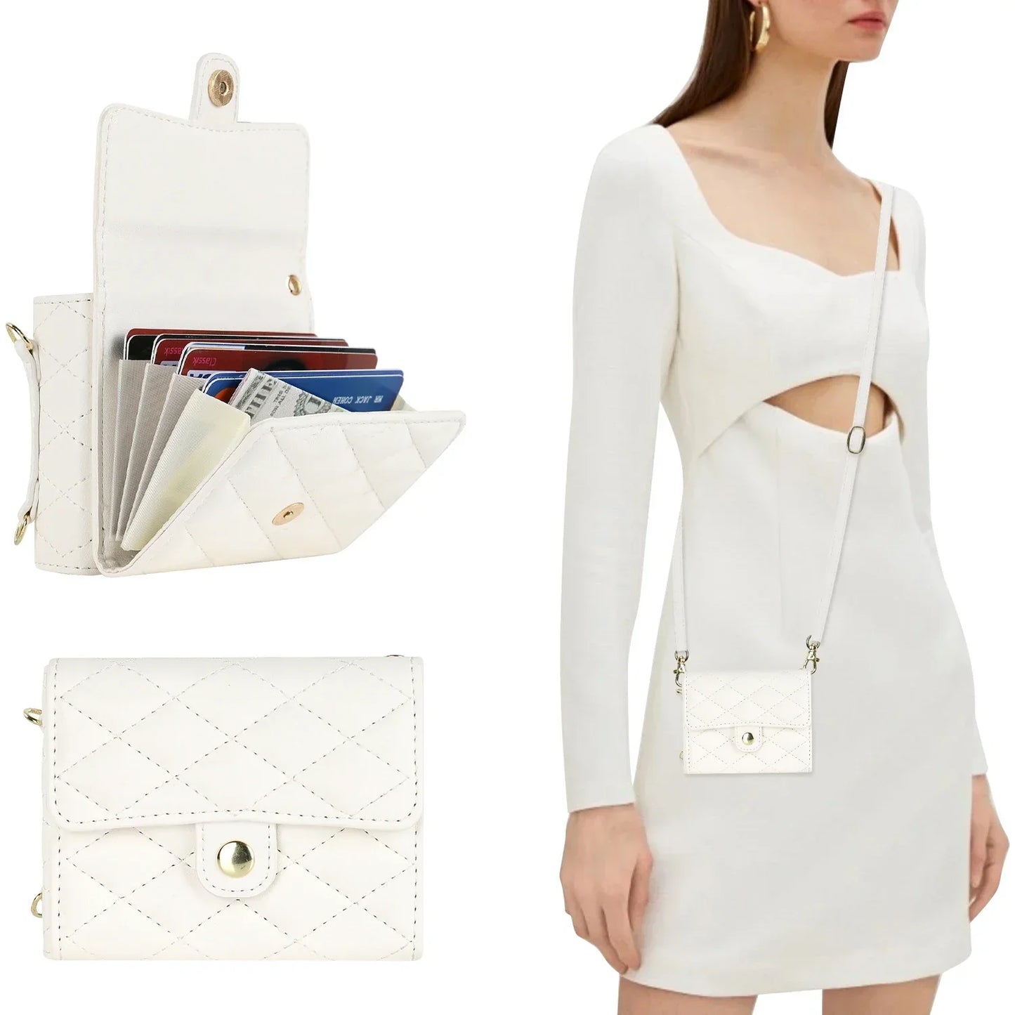 Crossbody Leather Case for Galaxy Z Flip 3-7