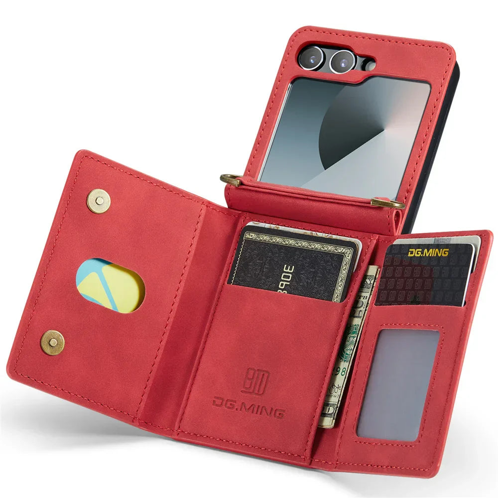 Leather Wallet Case for Galaxy Z Flip 3-7