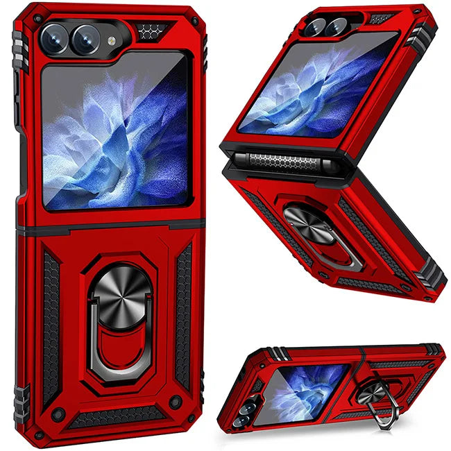 Shockproof Case with Slide Lens & Rotating Ring for Galaxy Z Flip Series