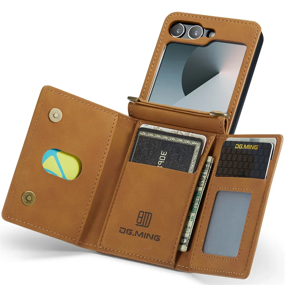 Leather Wallet Case for Galaxy Z Flip 3-7