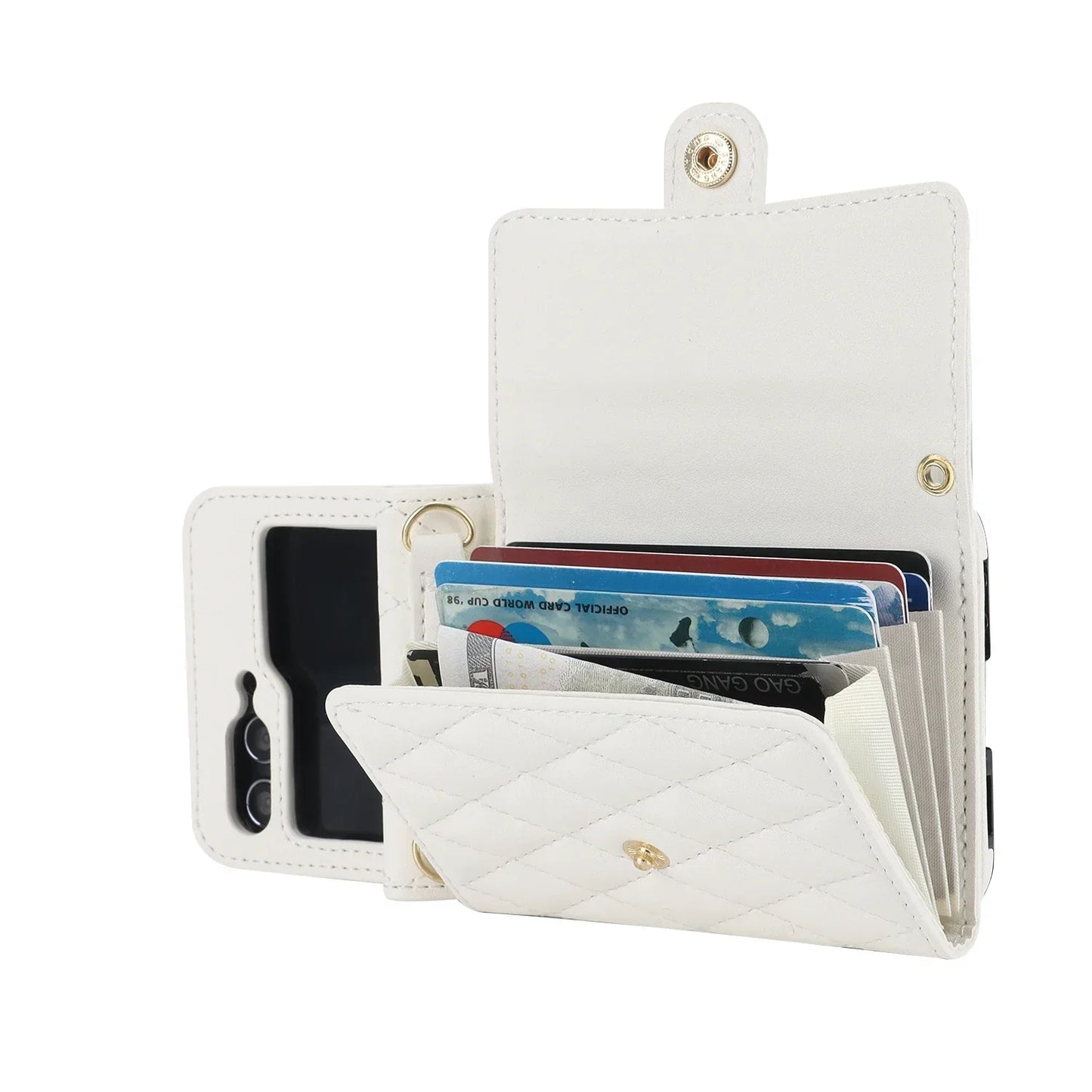 Crossbody Leather Case for Galaxy Z Flip 3-7