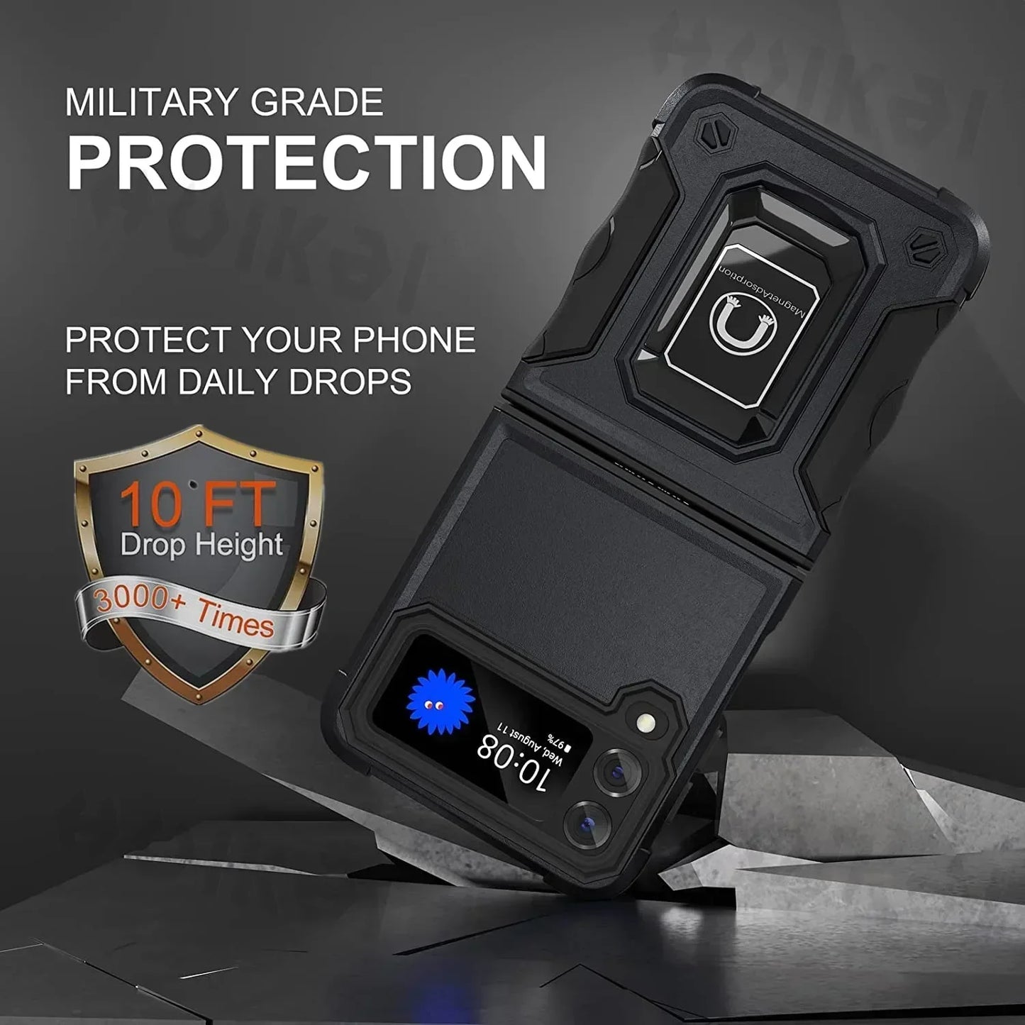Military-Grade Armor Case for Galaxy Z Flip 3-7