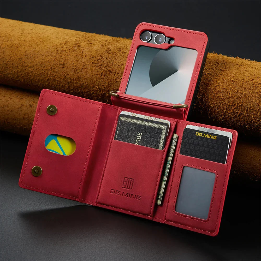 Leather Wallet Case for Galaxy Z Flip 3-7