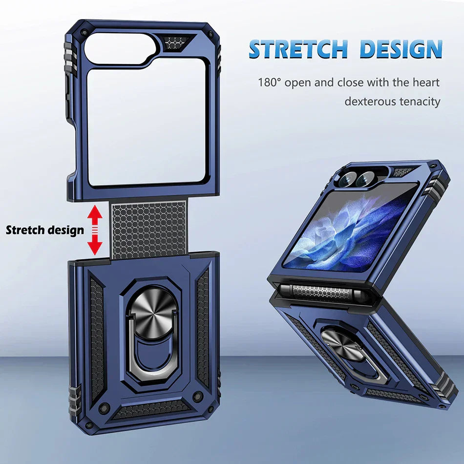 Shockproof Case with Slide Lens & Rotating Ring for Galaxy Z Flip Series