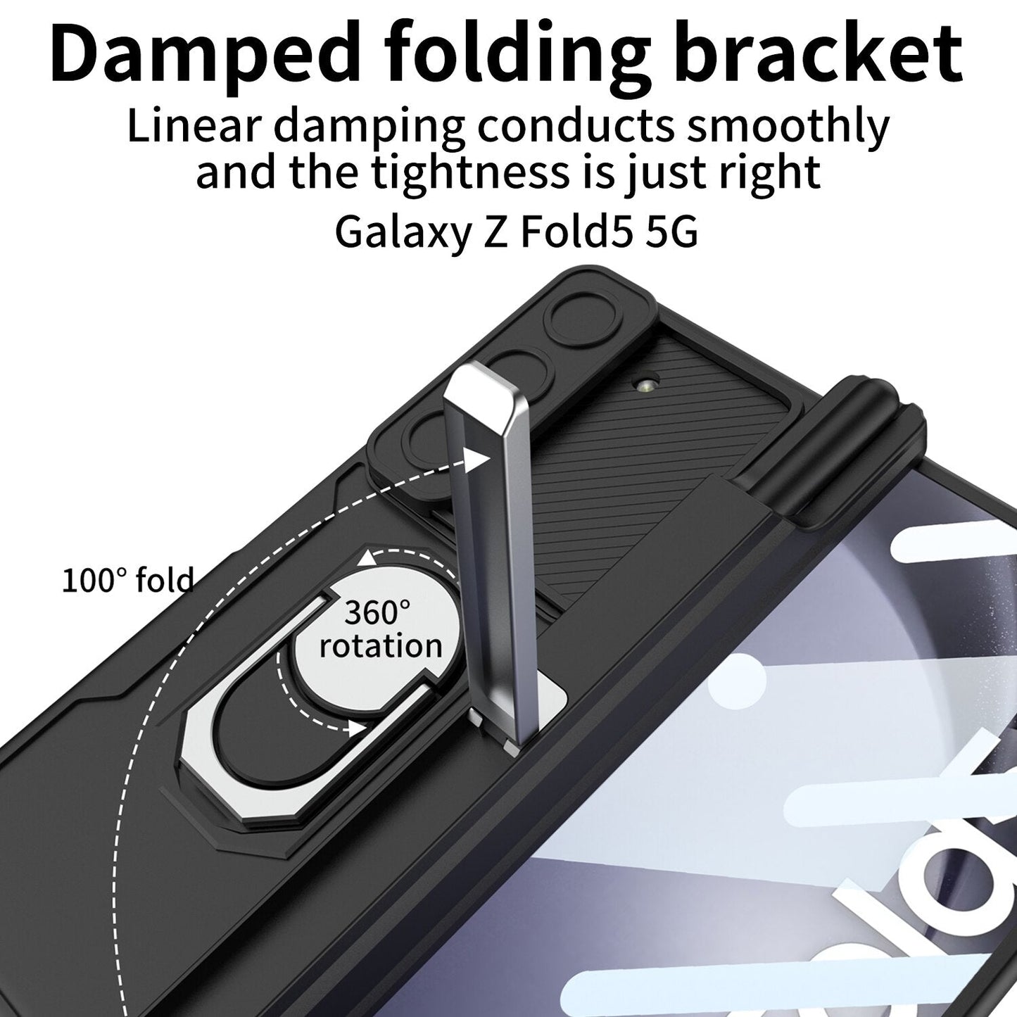 Shockproof Matte Case with Bracket & Pen Slot Holder For Samsung Galaxy Z Fold