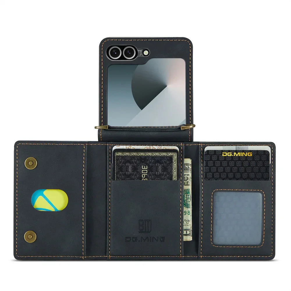 Leather Wallet Case for Galaxy Z Flip 3-7