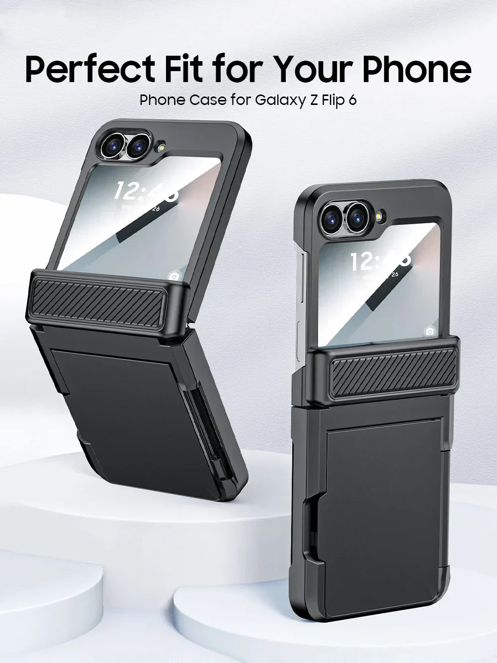 Rugged Shockproof Case for Galaxy Z Flip 3-6 with Screen Protector