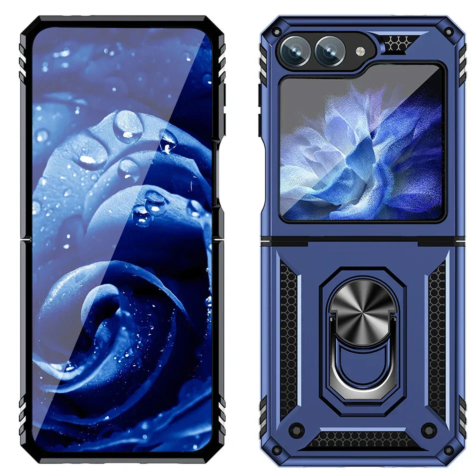 Shockproof Case with Slide Lens & Rotating Ring for Galaxy Z Flip Series