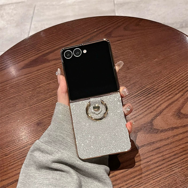 Glam Luxe Glitter Ring Case for Z Flip 5/6/7 – Dazzle & Flex in Every Flip