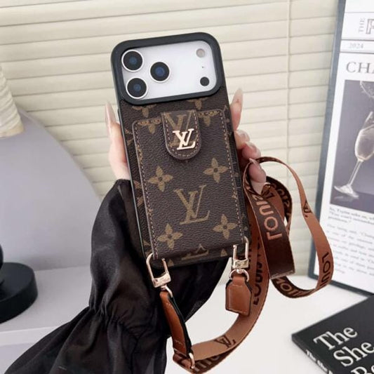 Crossbody Wallet Case for iPhone 16 & 17 Series – Flip Card Holder with Detachable Strap