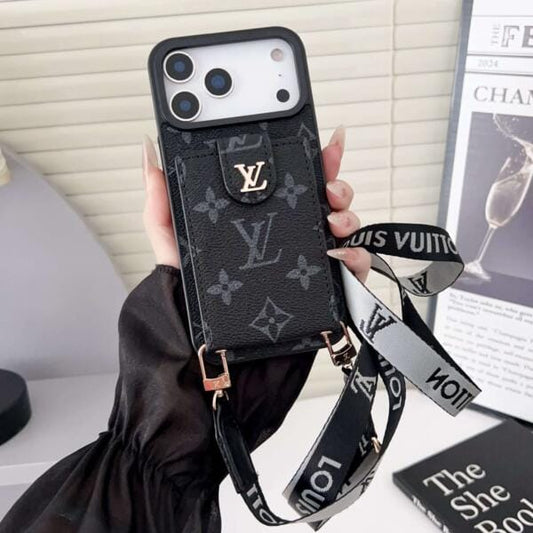Crossbody Wallet Case for iPhone 16 & 17 Series – Flip Card Holder with Detachable Strap